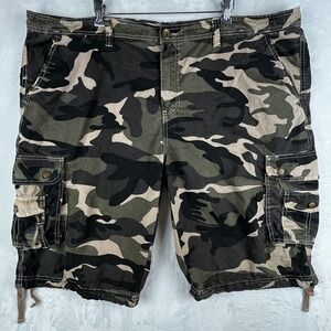 Unbranded Cargo Shorts Mens 46 Camouflage Woodland Cotton Multi-Pocket Outdoor